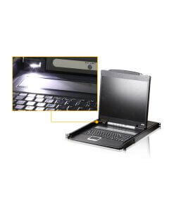 מסוף LCD יחיד PS2-USB, VGA כולל נורת תאורה למגע ATEN CL1000N (2)