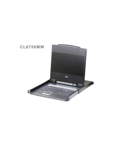 מסוף LCD למסילה אחת USB, HDMI DVI VGA כולל נורת LED גודל 17.3 אינץ' ATEN CL6700 (1)