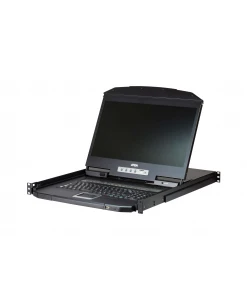 מסך LCD KVM כולל 16 חיבורים יציאות PS2-USB VGA רחב כולל מנורת תאורה עד 256 מחשבים ATEN CL3116 (2)