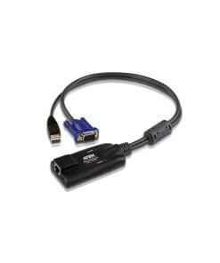 מתאם USB VGA KVM בצבע שחור ATEN KA7570