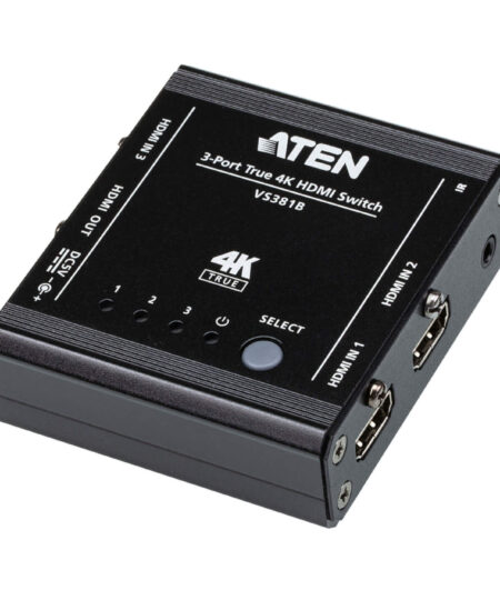 מתג HDMI בעל 3 יציאות בצבע שחור ATEN VS381B (1)