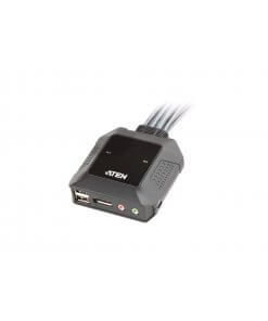 מתג KVM כבל USB DisplayPort עם 2 יציאות עם בורר יציאות מרחוק ATEN CS22DP (2)