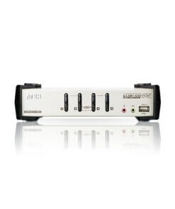 מתג PS2-USB VGAאודיו KVMP בעל 4 יציאות עם OSD בצבע אפור ATEN CS1734B (3)