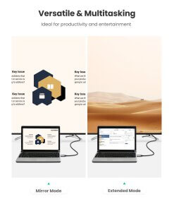 כבל Type-C זכר ל HDMI זכר באורך 1.5 מטר שטוח יוגרין UGREEN 50570 4K (5)