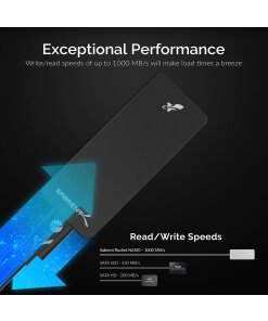 כונן חיצוני SSD בנפח 512GB במהירויות גבוהות Sabrent SB-512-NANO-BLK Rocket Nano External Aluminum SSD (3)