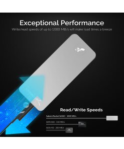 כונן חיצוני SSD בנפח 512GB במהירויות גבוהות Sabrent SB-512-NANO Rocket Nano External Aluminum SSD (1)