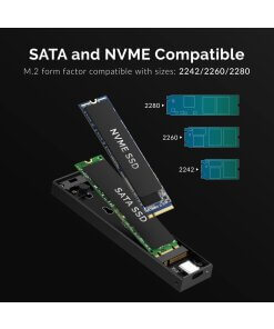 מארז USB-Type-C מסוג Type-C מסוג C.2 עבור M.2 PCIe NVMe ו- SATA SSD במהירויות גבוהות Sabrent EC-SNVE (5)