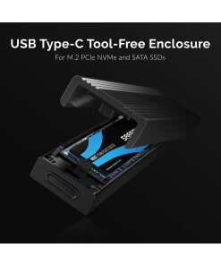 מארז USB-Type-C מסוג Type-C מסוג C.2 עבור M.2 PCIe NVMe ו- SATA SSD במהירויות גבוהות Sabrent EC-SNVE (6)