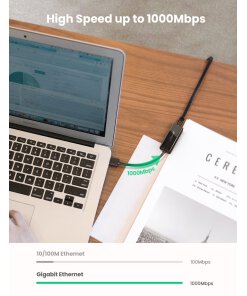 מתאם USB 3.0 זכר ל RJ-45 נקבה אורך הכבל 10 סמ יוגרין UGREEN 20256 (2)