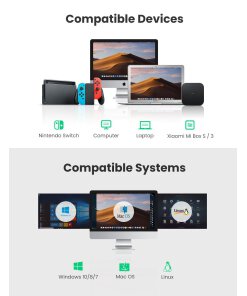 מתאם USB 3.0 זכר ל RJ-45 נקבה אורך הכבל 10 סמ יוגרין UGREEN 20256 (3)