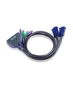מתג KVM לכבל PS2 עם 2 יציאות VGA באורך 0.9 מטר ATEN CS62S