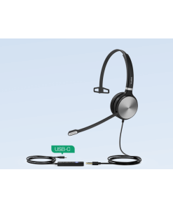 אוזניה + מיקרופון כולל תחנת עגינה באיכות HD בצבע שחור Yealink UH36-M USB Typc-C (1)