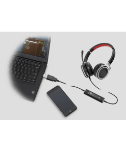 אוזניה + מיקרופון כולל תחנת עגינה באיכות HD בצבע שחור Yealink VTX200 USB (2)