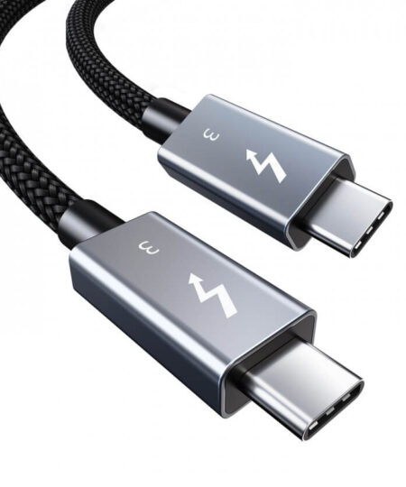 כבל חיבור Type-C יציאה זכר - לזכר Thunderbolt 3 במהירות 40GPS באורך 1.5 מטר TopX C31.270-1 (1)