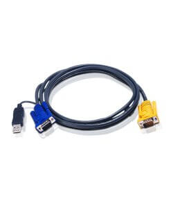 ממיר כבל USB KVM עם 3 ב 1 SPHD וממיר PS2 ל- USB באורך 6 מטר ATEN 2L-5206UP