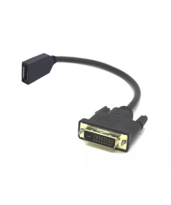 מתאם כבל DVI-D 24+1 זכר ל- HDMI נקבה-0.25 מטר Gold Touch E-DVI-HDMI-CBL