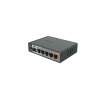 נתב חכם ומקצועי 5 כניסות Gigabit Etherne + SFP מעבד כפול 880MHz צבע שחור Mikrotik hEX S (1)
