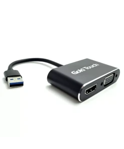 מתאם USB3.0 ל VGA ו HDMI זכר לנקבה ונקבה Gold Touch E-USB3-VGHD (1)