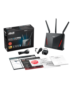 נתב גיימינג עם Gigabit WiFi בעל שני תחומי תדרים עם MU-MIMO AiMesh למערכת WiFi אבטחת רשת AiProtection מאיץ גיימינג ASUS RT- (3)