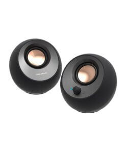 רמקולים שולחניים חיבור Bluetooth ® 5.0 ו Type-C בצורת כדור בצבע שחור Creative SPK-PEBBLE-V3 Pebble V3 (1)