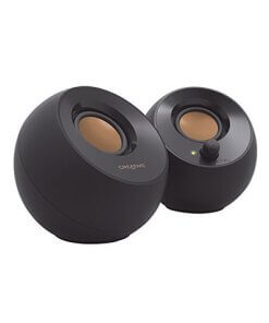 רמקולים שולחניים חיבור USB2.1 כולל סאב וופר בצורת כדור בצבע שחור Creative SPK-PEBBLE-PLUS USB2 (1)