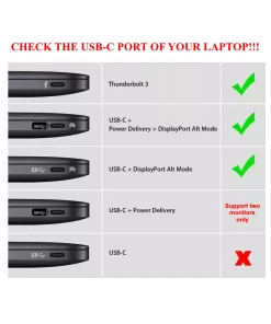 תחנת עגינה למסכים משולשים חיבור USB ו Type-C תמיכה במערכת הפעלה Gold Touch | SU-C310