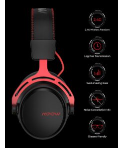 אוזניות גיימינג אלחוטיות עד 12 מטר עם מיקרופון מסנן רעשים Mpow BH415A PS4 PS5 PC Xbox Nintendo Air 2.4G Wireless Gaming Headset