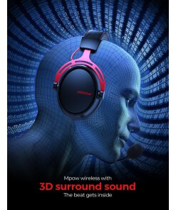 אוזניות גיימינג אלחוטיות עד 12 מטר עם מיקרופון מסנן רעשים Mpow BH415A PS4 PS5 PC Xbox Nintendo Air 2.4G Wireless Gaming Headset