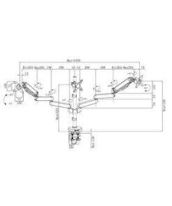 זרוע ארגונומית מתכווננת ל 3 מסכים גודל מסך 10-30 אינץ' Loctek DLB530T (2)