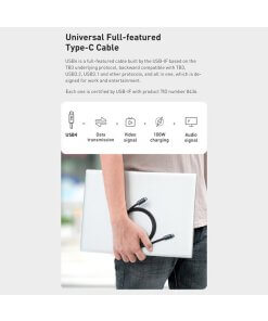 כבל נתונים כבל מטען טעינה מהירה חיבור Type-C הספק 100W באורך 1 מטר צבע שחור Baseus CASS010014 (2)