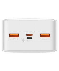 מטען נייד מהיר לסמארטפון בצבע לבן Baseus PPDML-N02 30000MAH Quick Charge USB Type-C 20W