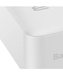מטען נייד מהיר לסמארטפון בצבע לבן Baseus PPDML-N02 30000MAH Quick Charge USB Type-C 20W