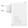 מטען קיר מהיר בהספק 100W בחיבור 2X-USB ו 2X-Type-C עם כבל Type-C תקע EU בצבע לבן Baseus CCGAN2P-L02 (2)