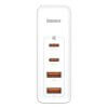 מטען קיר מהיר בהספק 100W בחיבור 2X-USB ו 2X-Type-C עם כבל Type-C תקע EU בצבע לבן Baseus CCGAN2P-L02 (3)