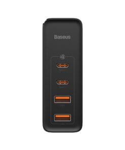 מטען קיר מהיר בהספק 100W בחיבור 2X-USB ו 2X-Type-C עם כבל Type-C תקע EU בצבע שחור Baseus CCGAN2P-L01 (2)