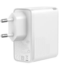 מטען קיר מהיר בהספק 100W עם כבל Type-C עבור 5A 1,5 מטר בצבע לבן Baseus TZCCGAN-L02 GaN2 1C (3)