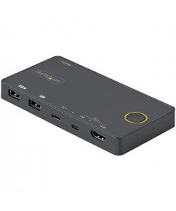 מתג HDMI KVM קומפקטי שולחני ואו מחשב נייד תואם Thunderbolt 3 כולל 2 יציאות היברידי StarTech SV221HUC4K (6)