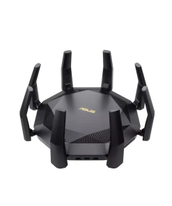 נתב 12 חיבורים AX6000 Dual Band WiFi6 התומך בטכנולוגיית MU-MIMO ו-OFDMA עם אבטחת רשת AiProtection Pro בצבע שחור ASUS RT-AX89 (1)