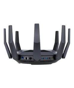 נתב 12 חיבורים AX6000 Dual Band WiFi6 התומך בטכנולוגיית MU-MIMO ו-OFDMA עם אבטחת רשת AiProtection Pro בצבע שחור ASUS RT-AX89 (1)