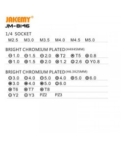 ערכת כלים 47 ב-1 מוט אחד הניתן להרחבה ו-3 סיביות למברג עיצוב קומפקטי קל לנשיאה ולאחסון JAKEMY JM-8146 (4)