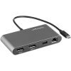 צג כפול נייד Thunderbolt 3 Mini Dock עם DP 4K 60Hz ברזולוצייה GbE מתאם MacWindows בצבע אפור StarTech TB3DKM2DPL (1)