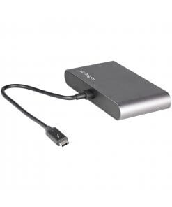 צג כפול נייד Thunderbolt 3 Mini Dock עם DP 4K 60Hz ברזולוצייה GbE מתאם MacWindows בצבע אפור StarTech TB3DKM2DPL (4)