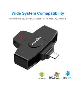 קורא כרטיסים חכמים לכרטיסי זיהוי ושבבים חיבור Type-C במהירות גבוהה ROCKETEK CSCR3 (3)