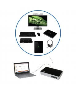 תחנת עגינה 4K DisplayPort למחשבים ניידים - USB 3.0 בצבע שחור StarTech USB3VDOCK4DP (5)