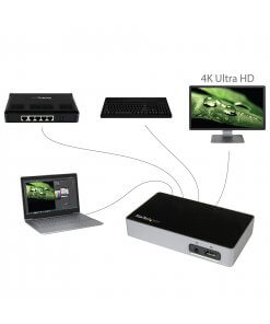 תחנת עגינה 4K DisplayPort למחשבים ניידים - USB 3.0 בצבע שחור StarTech USB3VDOCK4DP (6)