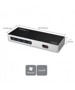 תחנת עגינה היברידית USB 3.0 עבור מחשבים ניידים ברזולוצייה 4K 60Hz בצבע שחור StarTech DK30A2DH (1)