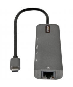 תחנת עגינה למחשב נייד חיבור Type-C מרובה יציאות ברזלוצייה 4K הספק 100W בצבע אפור StarTech DKT30CHSDPD1 (2)