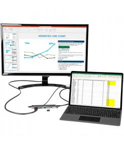 תחנת עגינה למחשב נייד חיבור Type-C מרובה יציאות ברזלוצייה 4K הספק 100W בצבע אפור StarTech DKT30CHSDPD1 (3)