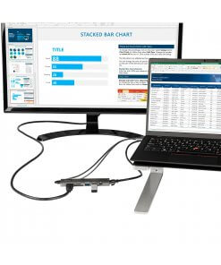 תחנת עגינה למחשב נייד חיבור Type-C מרובה יציאות ברזלוצייה 4K הספק 100W בצבע אפור StarTech DKT30CHSDPD1 (4)