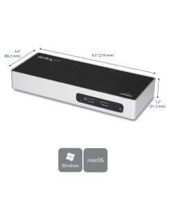 תחנת עגינה למחשב נייד עם מסך כפול עם וידאו USB 3.0 בצבע שחור StarTech DK30ADD (3)